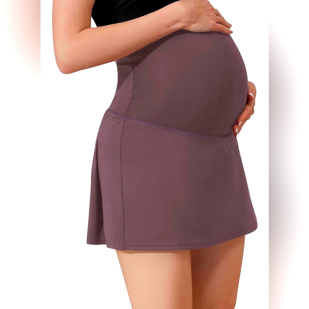 MATERNITY - Maacie Maternity Tennis Skirts Quick-Dry A-Line Skirt with Pockets